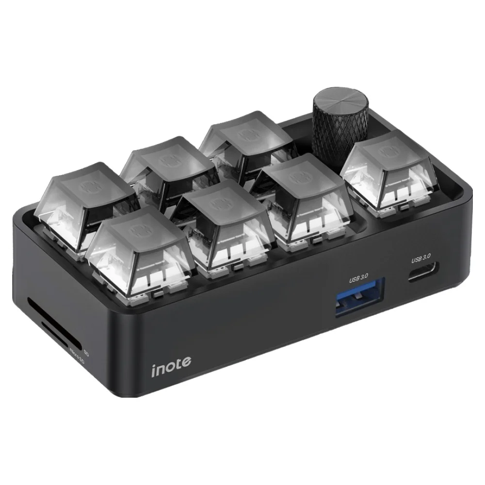 아이노트 C타입 커스텀 매크로 USB 멀티허브 CH75K, 블랙, 1개