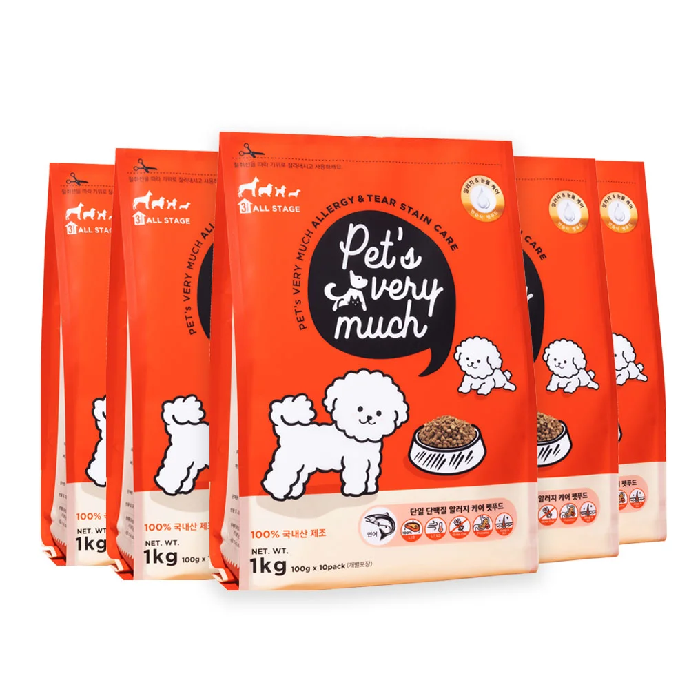 페츠베리머치 강아지사료 눈물사료 눈물자국 알러지 사료, 연어, 1kg,