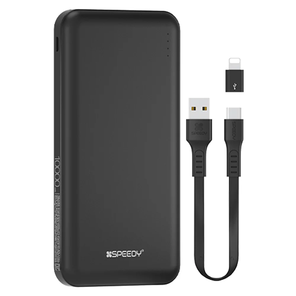 스피디 슬림 듀얼 보조배터리 10000mAh + C타입 케이블 + 8핀